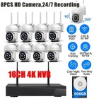 16ch 4k Nvr Wireless Security Camera System Cctv Ptz Wifi Cameras Audio For Home