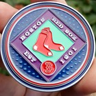Premium Mlb Boston Red Sox Poker Card Guard Chip Protector Golf Marker Coin New