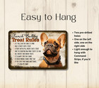 French Bulldog Treat Rules Sign Bull Dog Snack Metal Tin Funny Wall Art Frenchy