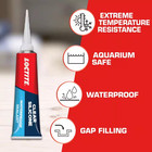 Silicone Waterproof Multipurpose Adhesive Sealant 2 7 Oz  Clear Tube