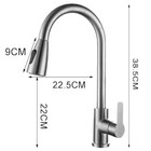 Kitchen Sink Faucet Brushed Nickel Single Handle Swivel Pull Down Sprayer Mixer
