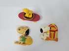 Lot Of 3     Vtg Peanuts 2 Snoopy Refrigerator Magnets   Woodstock On Skateboard