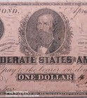 1863 Confederate Gem Condition  1 Dollar Note Civil War Currency Richmond Va