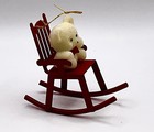 Vintage Avon Teddy Bear Ornament Collection  teddy On Rocker 