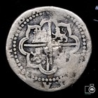 Peru 1 Real 1577-88 Diego De La Torre  2 97 G  Spanish Colonial Silver Cob Coin