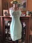 Vintage 1960   s    movie Star    Aqua Lace Lingerie Full Slip B 34 36   