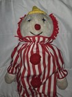 Vintage Eden Clown Doll Plush With Striped Suit   Yellow Hat Rare 14 