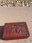 Antique Chinese Cinnabar Box Carved Lacquer Scholars 1890-1920