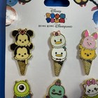 Disney Pin Hong Kong Disneyland 2016 Tsum Tsum Ice Cream Cone Booster 6 Pin Set