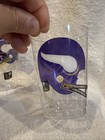 Vintage 1970 s Minnesota Vikings Set Of 4 Clear Plastic Cups  Beautiful  