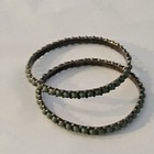 Pair Vintage Mexico Turquoise Bangles Old Mark Missing 3 Stones Sterling
