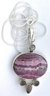 2 3 5 X 1 1 3 Inch Rhodochrosite Moonstone Sterling Pendant Necklace Free Chain