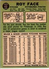 1967 -roy Face- Topps Autograph signed auto Baseball Card  49 Pirates