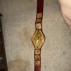Wrestling Championship Belt With Gold Plates - Red Strap  Gold   Red Color