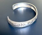 Vintage Native American Signed Tc Ted Castillo Sterling Etched Cuff Bracelet 15g