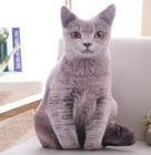 Grey Cat Print Pillow Plush Toy 19  Stuffed Animal Toddler Doll Gift For Kids
