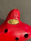 Vintage Red Guido Bondi 10 Hole Sweet Potato Ocarina Flute Marked 4 E