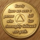 1 Year Alcoholics Anonymous Aa Founders Bronze Medallion Coin Sobriety Chip One