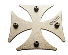 Concho - Giant Maltese Iron Cross Screw Back Concho Polished Silver