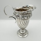 Edwardian Embossed Cream Jug Sterling Silver Birmingham 1901 L Bennet   Co