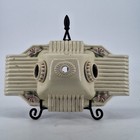 Vtg Art Deco Porcelier Porcelain 1930s Floral Ceiling Flush Light Fixture 2 Bulb