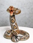 Ebros Gift Realistic Ferocious Attacking Diamondback Rattlesnake With Fangs Bare