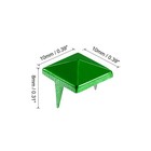 100pcs Square Pyramid Rivets  10mm Two-jaw Studs Spikes  green 