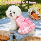 Xpudac 4 Pack Plaid Dog Dress For Small Dog Sweet Bowknot Cute Puppy Dress Pet