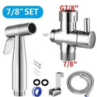 Toilet Shattaf Adapter Hose Bidet Spray Stainless Steel Handheld Shower Head Us