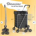 Stairs Climbing Shopping Cart W waterproof Basket Liner   360   Swivel Wheels   F