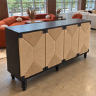 59   Boho Sideboard Buffet Cabinet Credenza Storage Cabinet Tv Stand Woven Doors