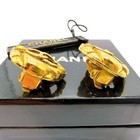 Chanel Cc Logo Coco Mark Vintage Earrings Gold 23 Round Clip-on Authentic Japan