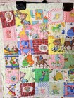Vintage Handmade Baby Quilt 70 s 80 s Strawberry Shortcake Cartoon Patchwork