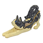 Stretching Cat Trinket Box Blue Eyes Black White Jeweled Enamel Magnet  2919