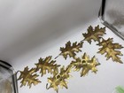 Vintage Mcm Mid Century Modern Brass Oak Leaves Metal Hanging Wall Art Lot Of 7