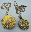 Lot Of Two Vtg Solid Perfume Locket Necklaces  Est  e Lauder 25    Unknown 30   