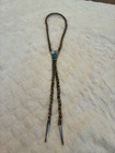Vintage Native American Navajo Sterling Silver  Natural Turquoise Bolo Tie