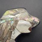 Vtg Lady In Hat Abalone Shell Mother Of Pearl Inlay Cameo Style Pin Brooch 3   