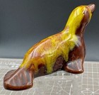 Vintage Niagara Falls Canada Ceramic Seal Figurine Brown   Yellow