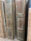 Antique Carved Reclaimed Wood Double Doors   Vintage Sliding Barn Door   80x32