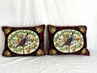 Vintage Needlepoint Pillows With Partridge In A Pear Tree Design For Christmas