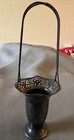 Antique Victorian Wedding Flower Bouquet Bride   s Basket Silver Plate Hallmark