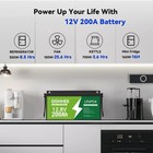 12v 200ah Lifepo4 Lithium Battery 2560wh Built-in Bms Deep Cycle For Marine Rv