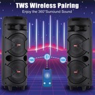 5000w Dual 8 portable Bluetooth Speaker Sub Woofer Heavy Bass Sound System Party
