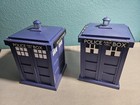 Doctor Who Tardis Police Box Collectible Figures Set Of 2 Blue   Floral - Loose