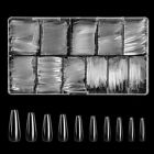 500pcs  French Half False Nail Art Tips Long Ballerina Coffin Flat C Curve