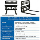 Skid Steer Pallet Fork Quick Attach Adjustable Loader Fork Attachment For Bobcat