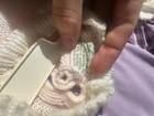 Vintage Saybury Baby Pink Knit Dress With Embroidered Flowers And Pom Poms