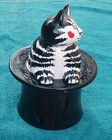 B  Kliban  Cat In Black Top Hat By Sigma Tastesetter Candy    Cookie Jar