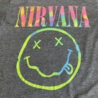 Nirvana Rainbow Smiley Face Official T Shirt  Size Small Gray